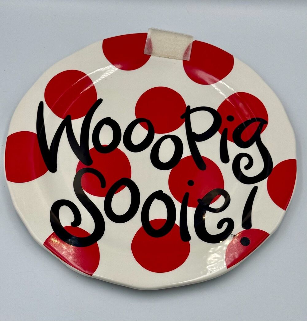 COTON COLORS Arkansas Razorbacks  11" Platter - RARE!  No Add-On